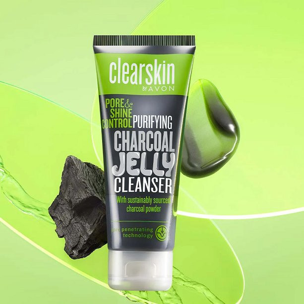 ژل شستشوی صورت زغالی آون Avon سری Clearskin مدل Cleanser اورجینال