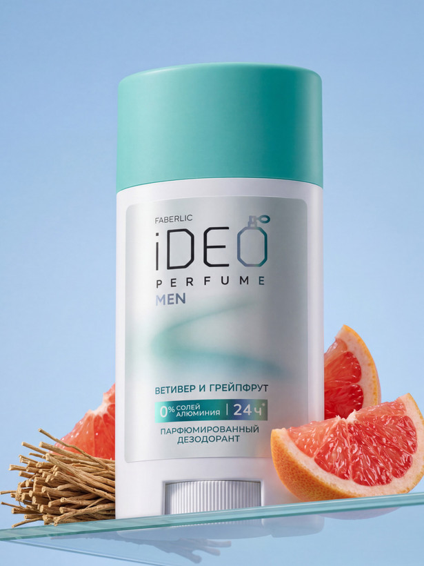 دئودورانت صابونی مردانه معطر وتیور و گریپ فروت iDeo فابرلیک فاقد نمک آلمینیوم اورجینال
